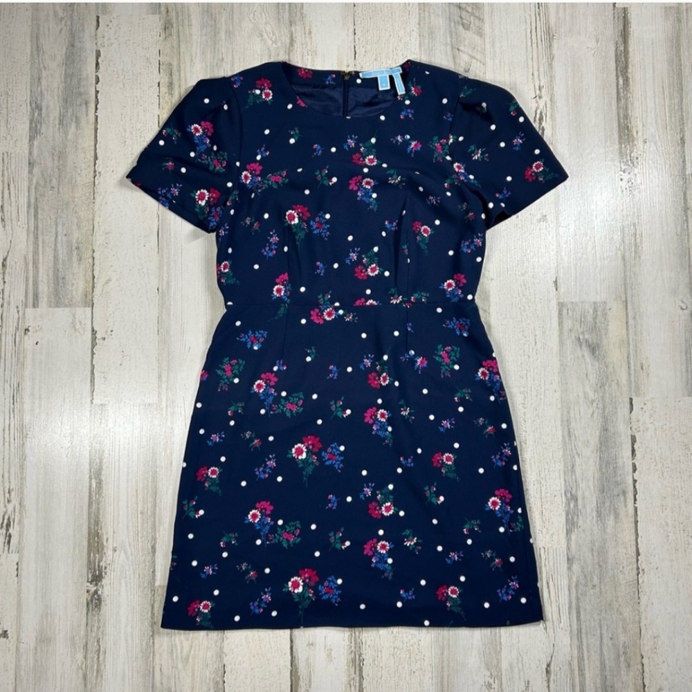Draper Jeames Boutique Dot Floral Structured Sleeve Dress Size 6